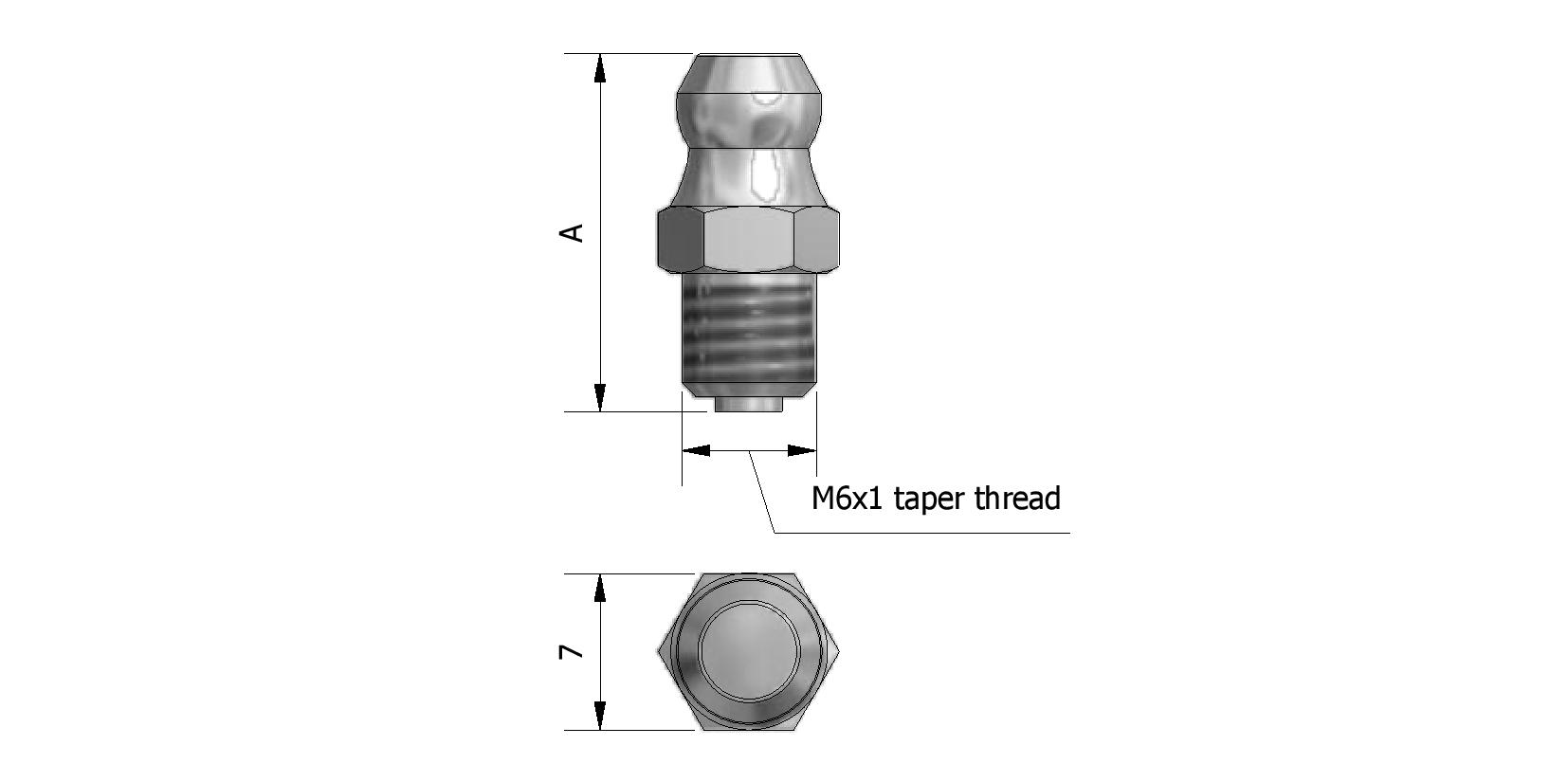 Technical image of Grease nipple straight with reference number 316009
