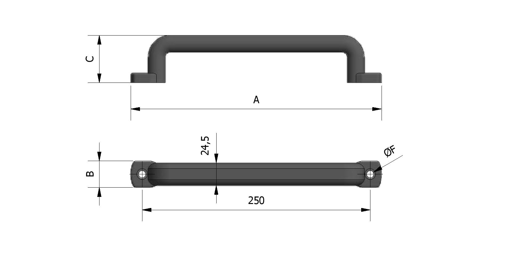 Technical image of Pull handle, Eigab, big model with reference number 431020