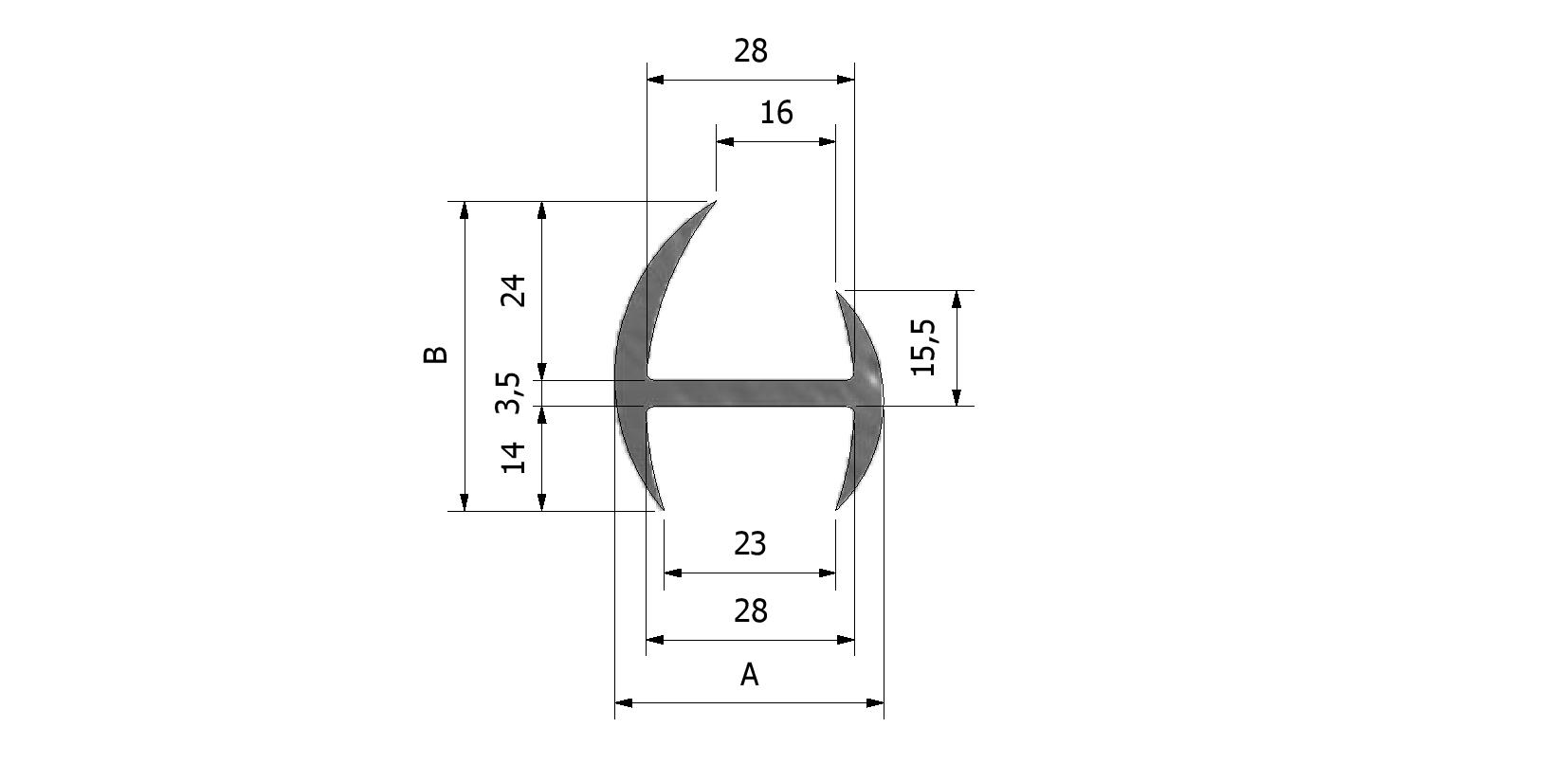 Dessin technique - Joint pour conteneur, souple avec numéro de référence 220610