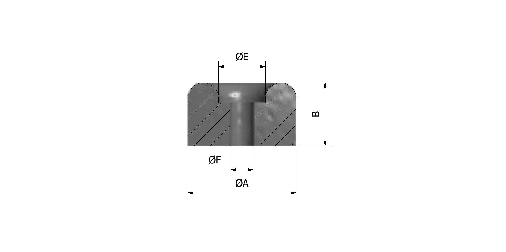 Technische Zeichnung von Rundpuffer, Ø30x17,5mm Mit Referenznummer 295215