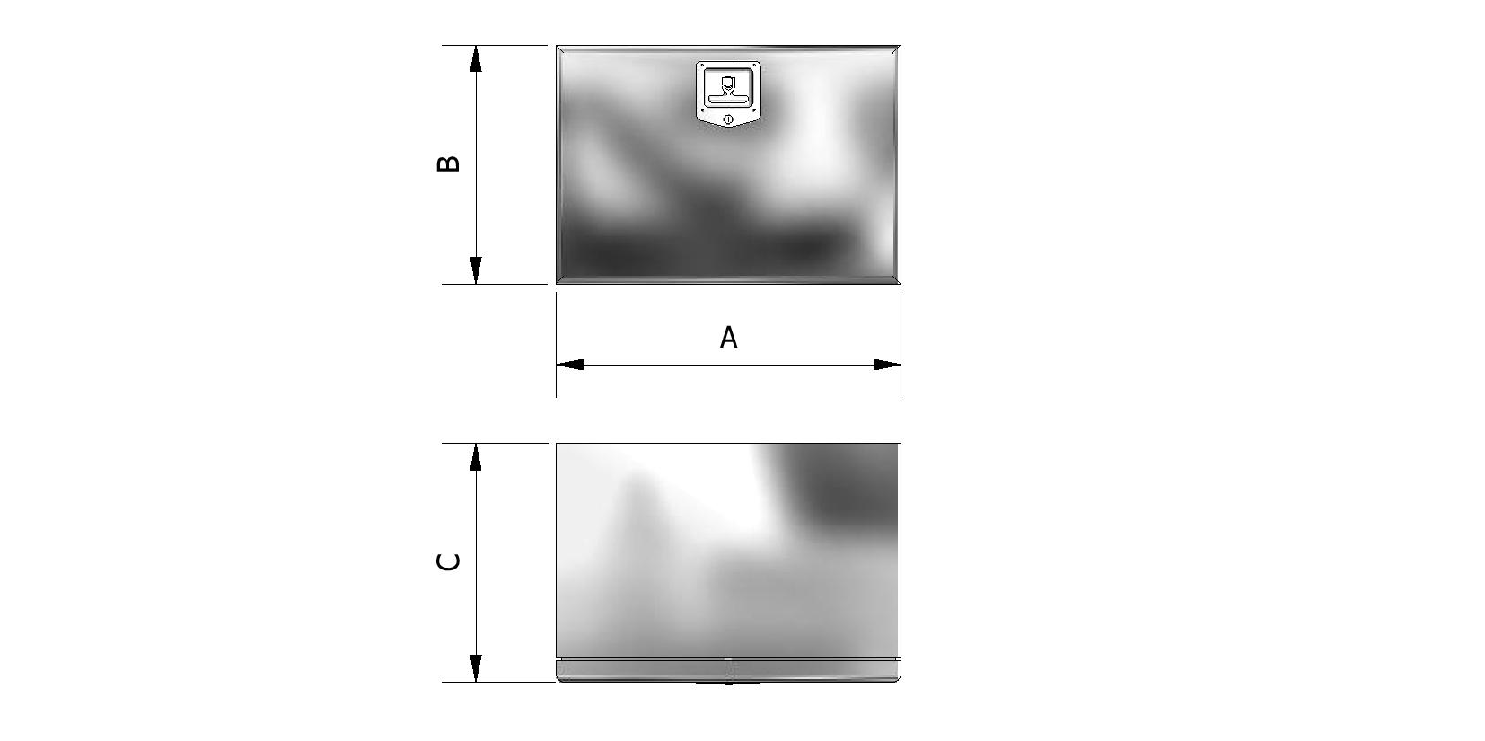 Dessin technique - Coffre à outils inox, sans parenthèses avec numéro de référence 950462