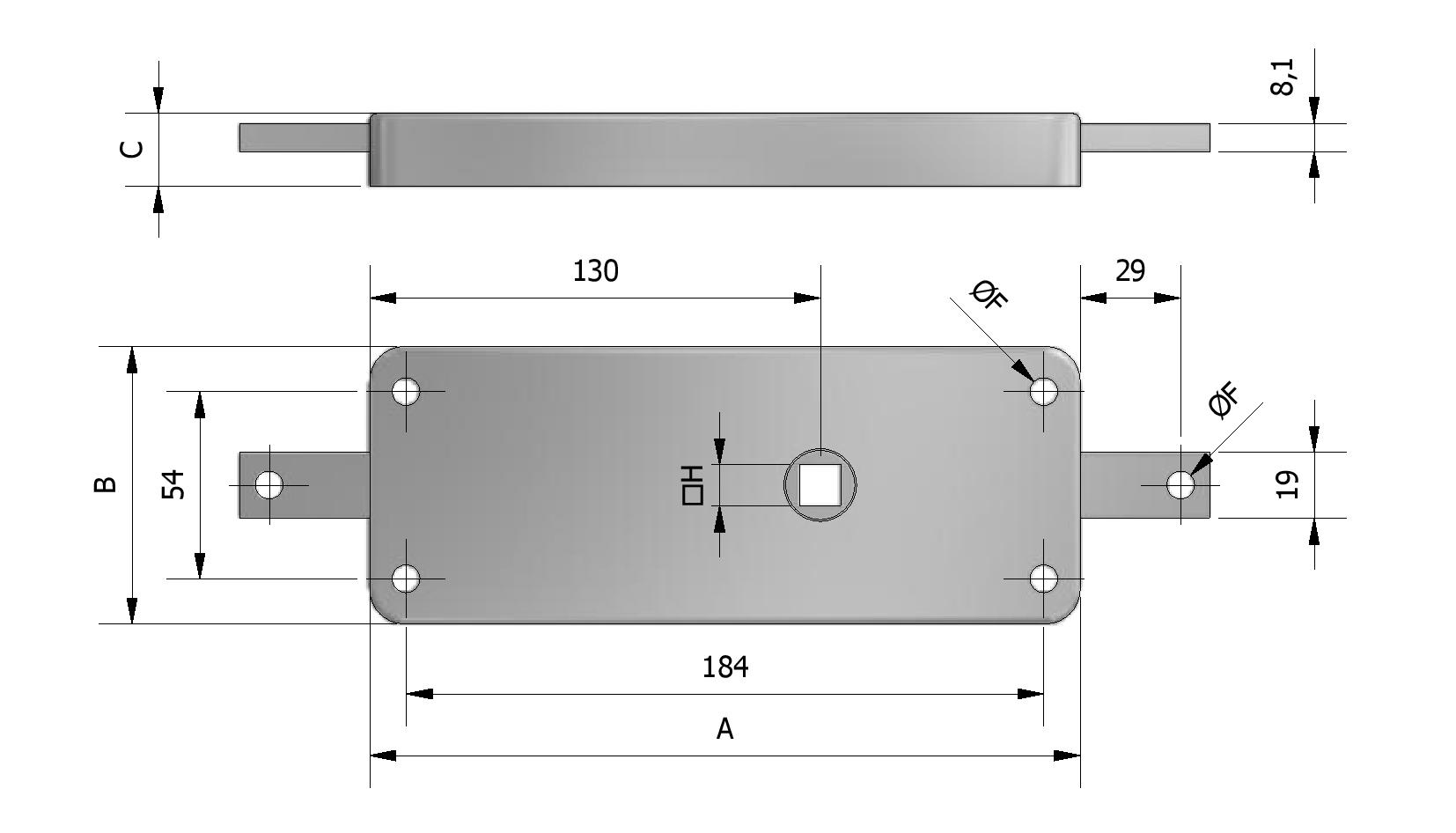 Dessin technique - Serrure frigorifique avec numéro de référence 415210