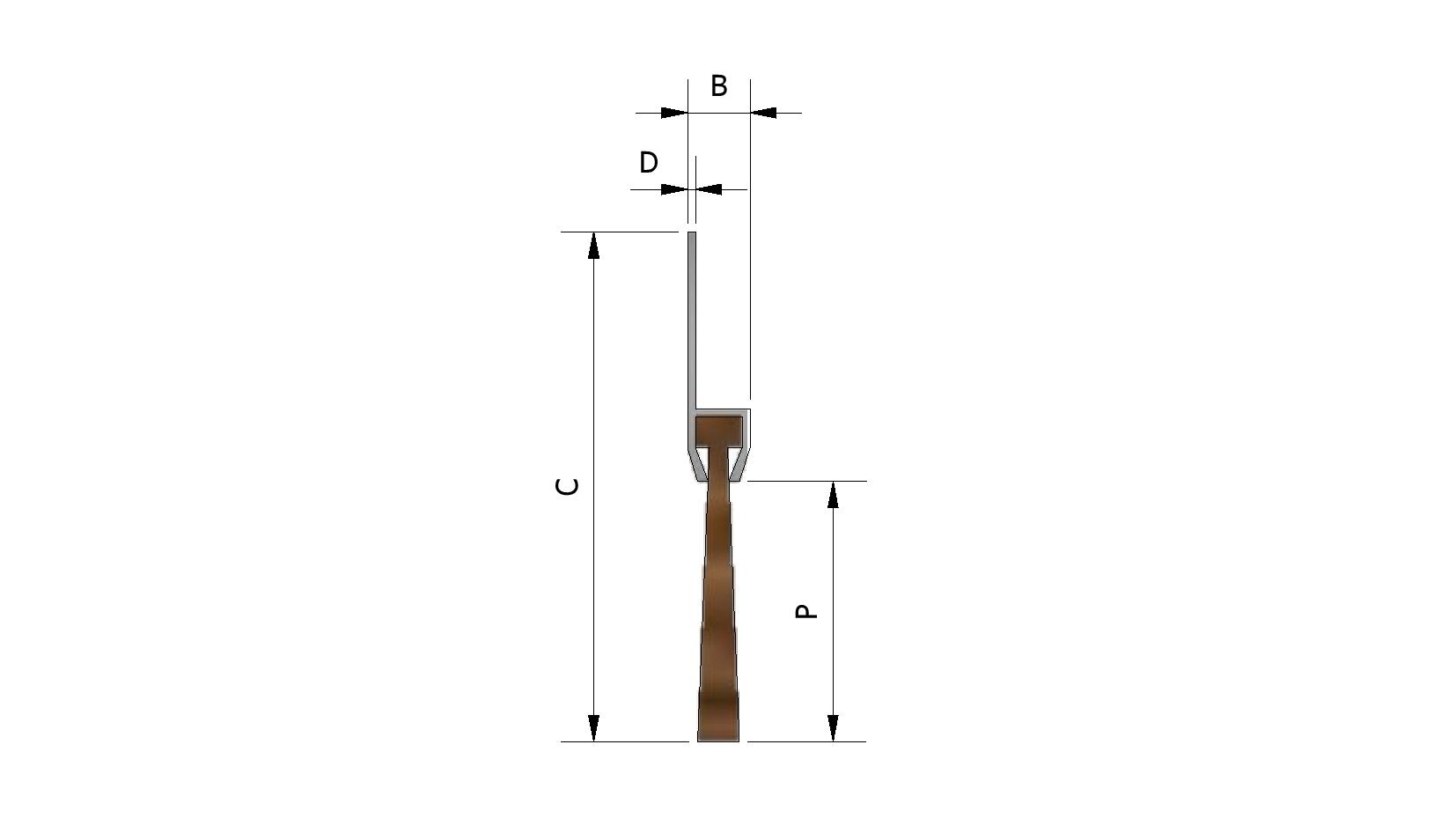 Dessin technique - Brosse bas de porte avec numéro de référence 905010