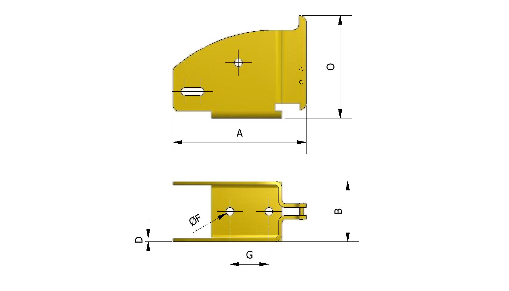 Dessin technique - Sabot pour rail d'arrimage avec numéro de référence 950110