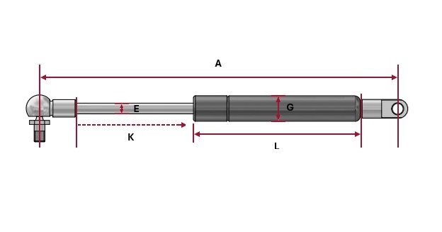 Gasfeder Aratron Z19-80-266-WG22-AR19-50N