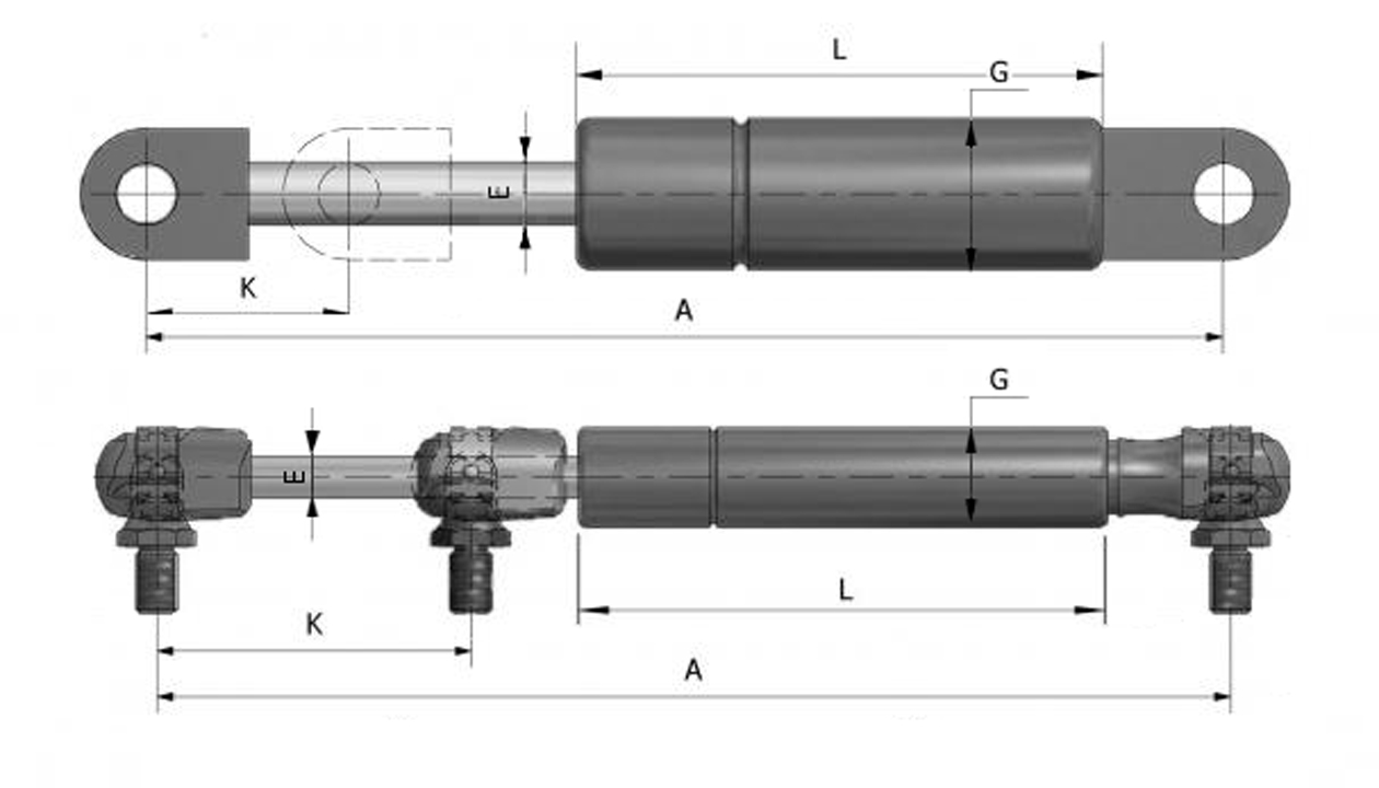 Technical image of Gas spring by reference with reference number 860017