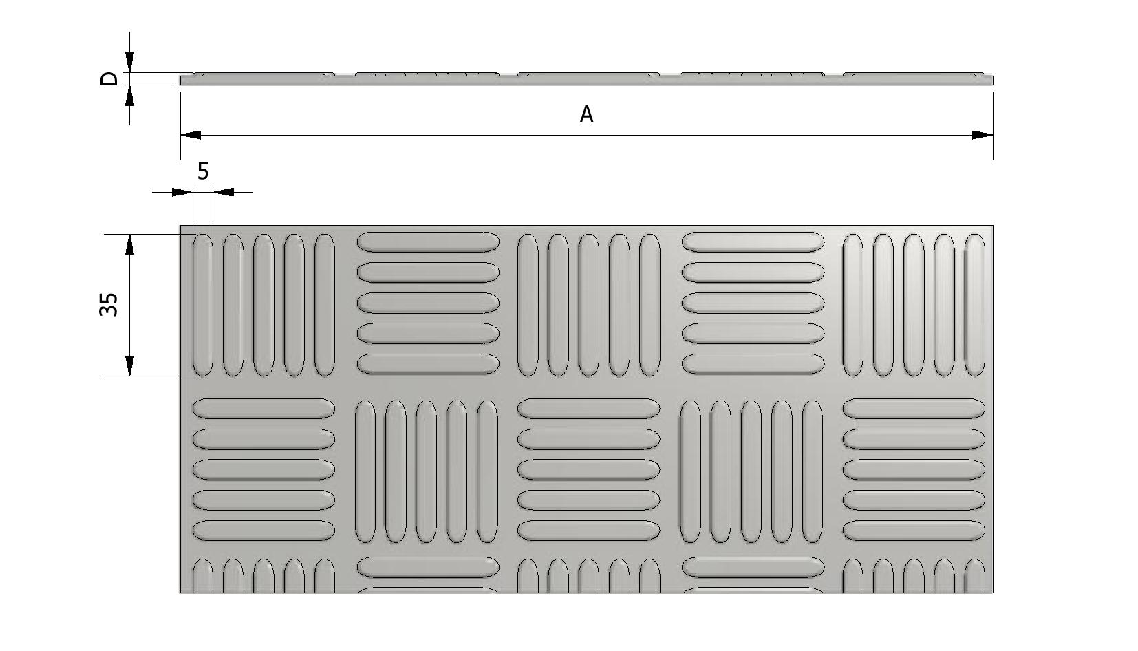 Technical image of Rubber diamond plate, 1250x3 with reference number 240085