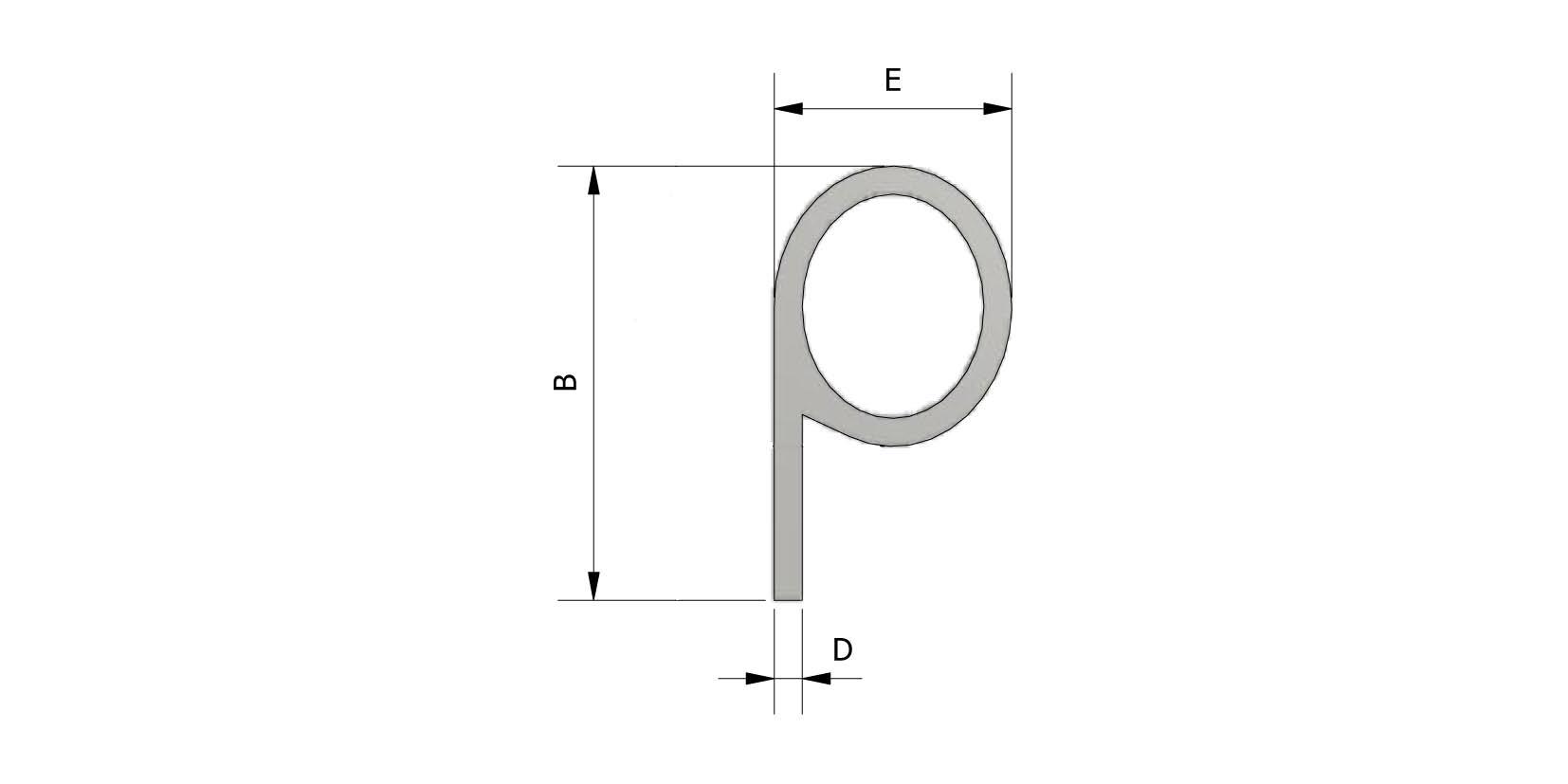 Dessin technique - Joint 'P' en caoutchouc, Ø30x45, SBR avec numéro de référence 220427