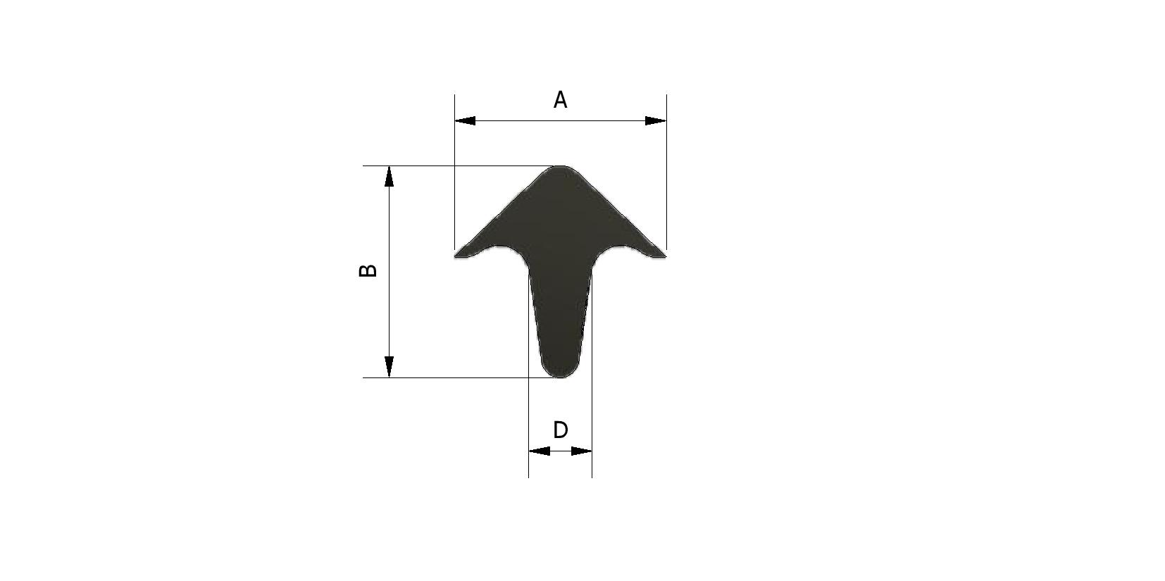 Dessin technique - Joint de porte, 17x17, noir avec numéro de référence 212211
