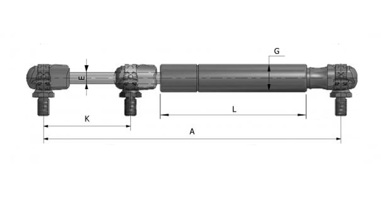 Vérin à gaz Suspa 16-1 016 11929 70N