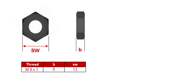 Sechskantmutter Stabilus 012483 M8x1