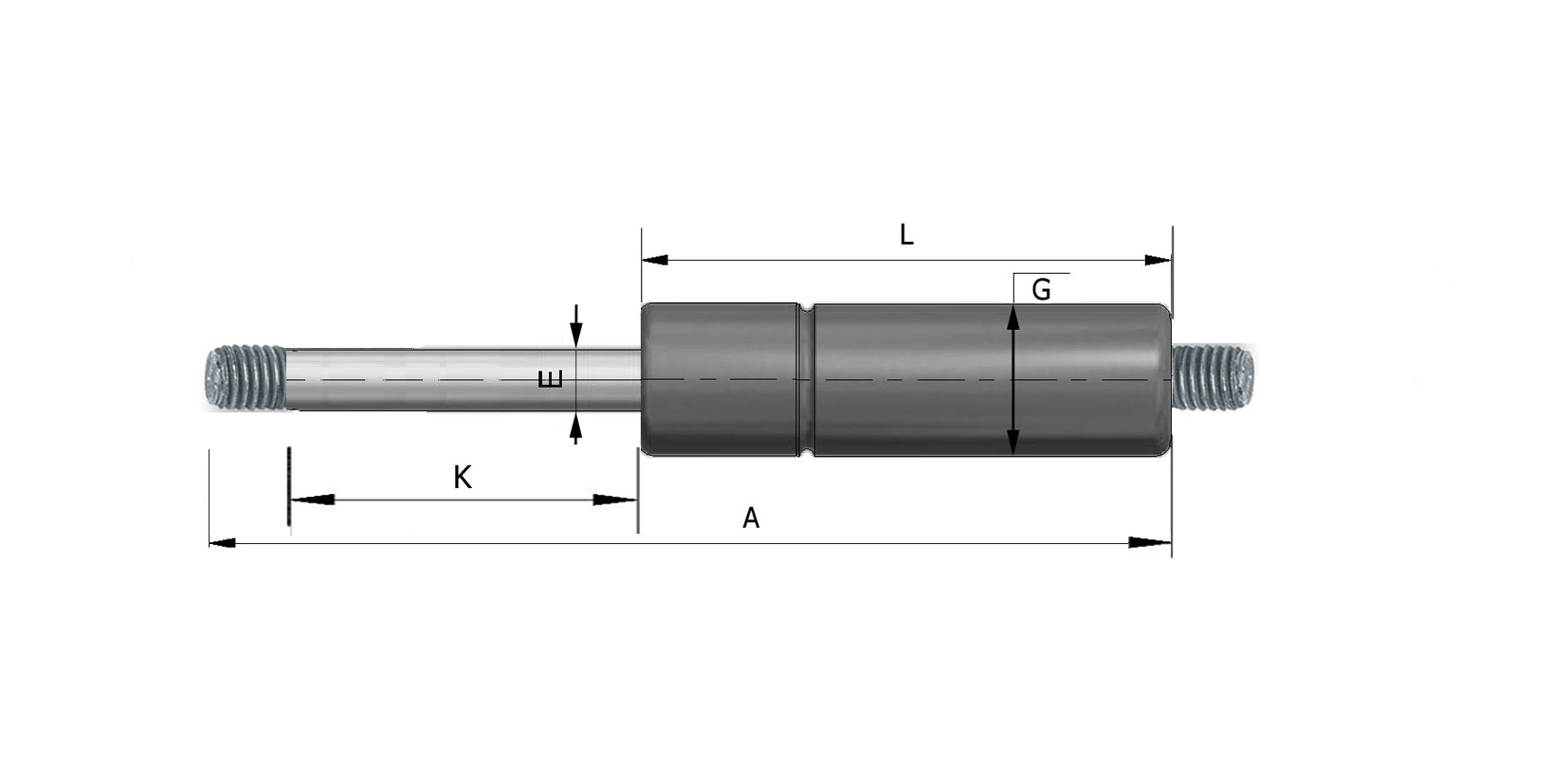 Gasfeder Airax 518437C300 1100N