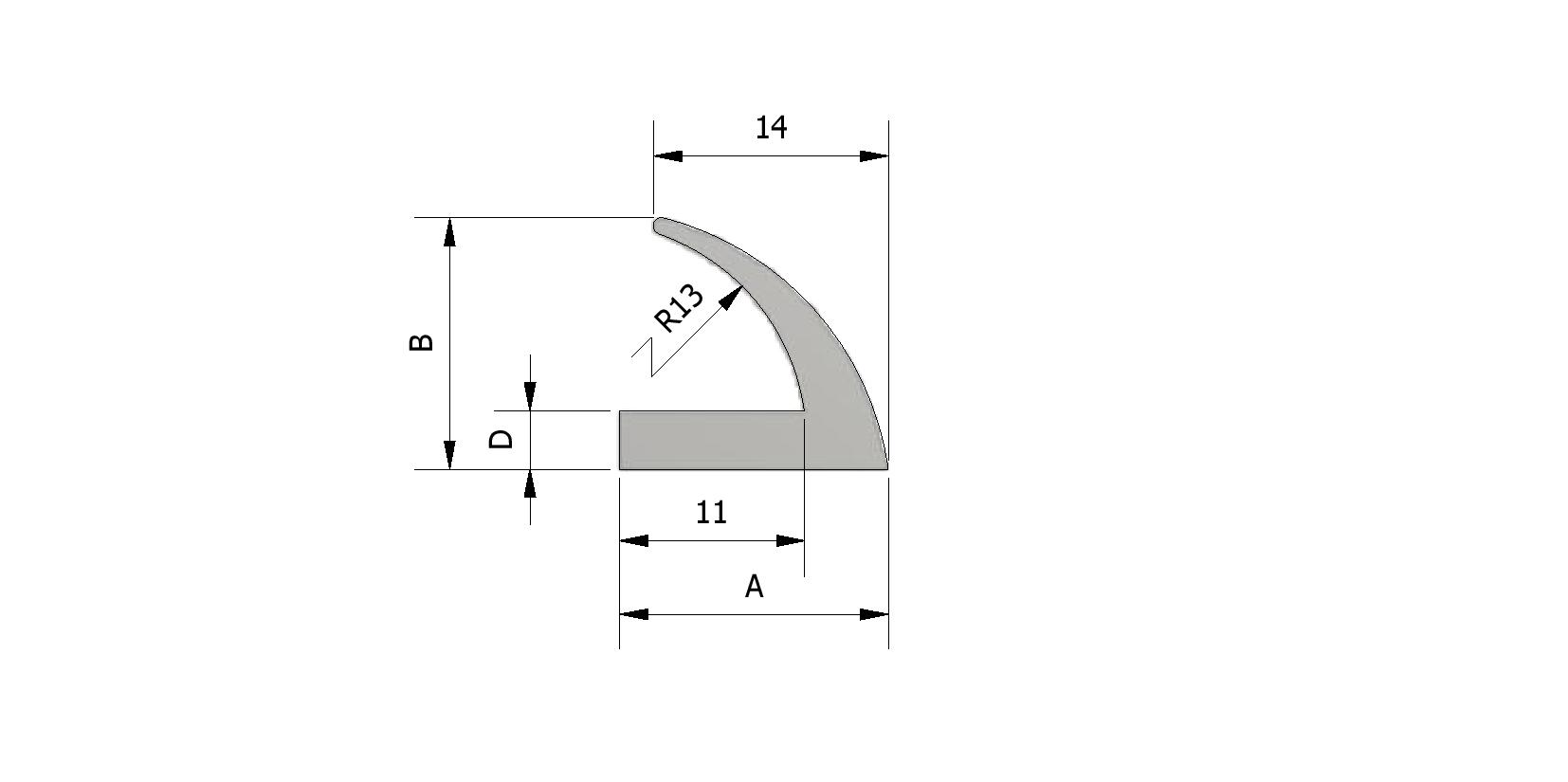 Dessin technique - Joint de porte, 16x15 avec numéro de référence 212101