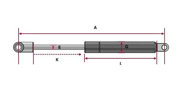 Alt. gas spring Stabilus Lift-o-mat 726095  0700N