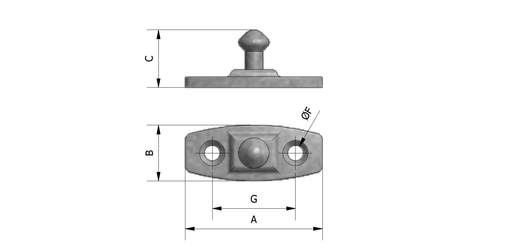 Attache portière, caoutchouc pour 4.60.040/041