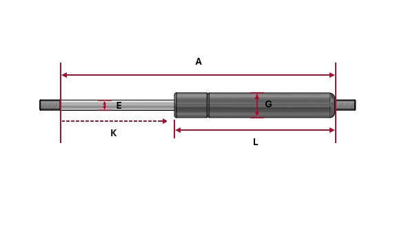 Gasfeder Hahn (G) 14-28 250 548 1200N