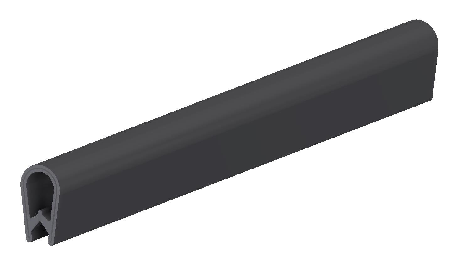 Profil clips PVC, portée d'éteindre 1-4mm, noir avec numéro de référence 225240