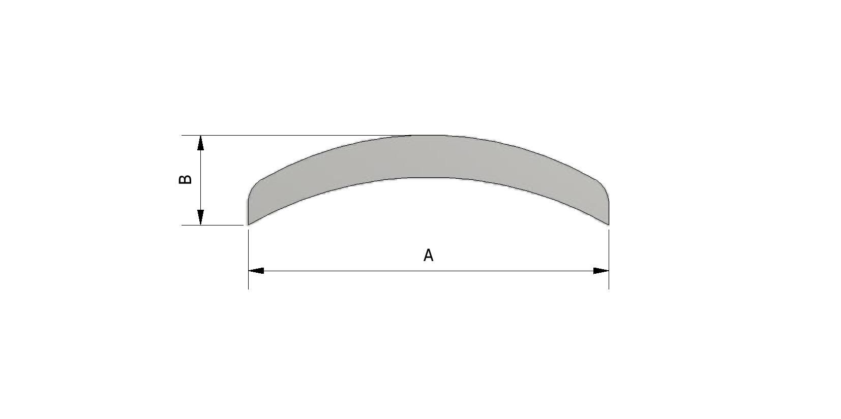 Dessin technique - Moulure demi ronde, 20x5 avec numéro de référence 100020