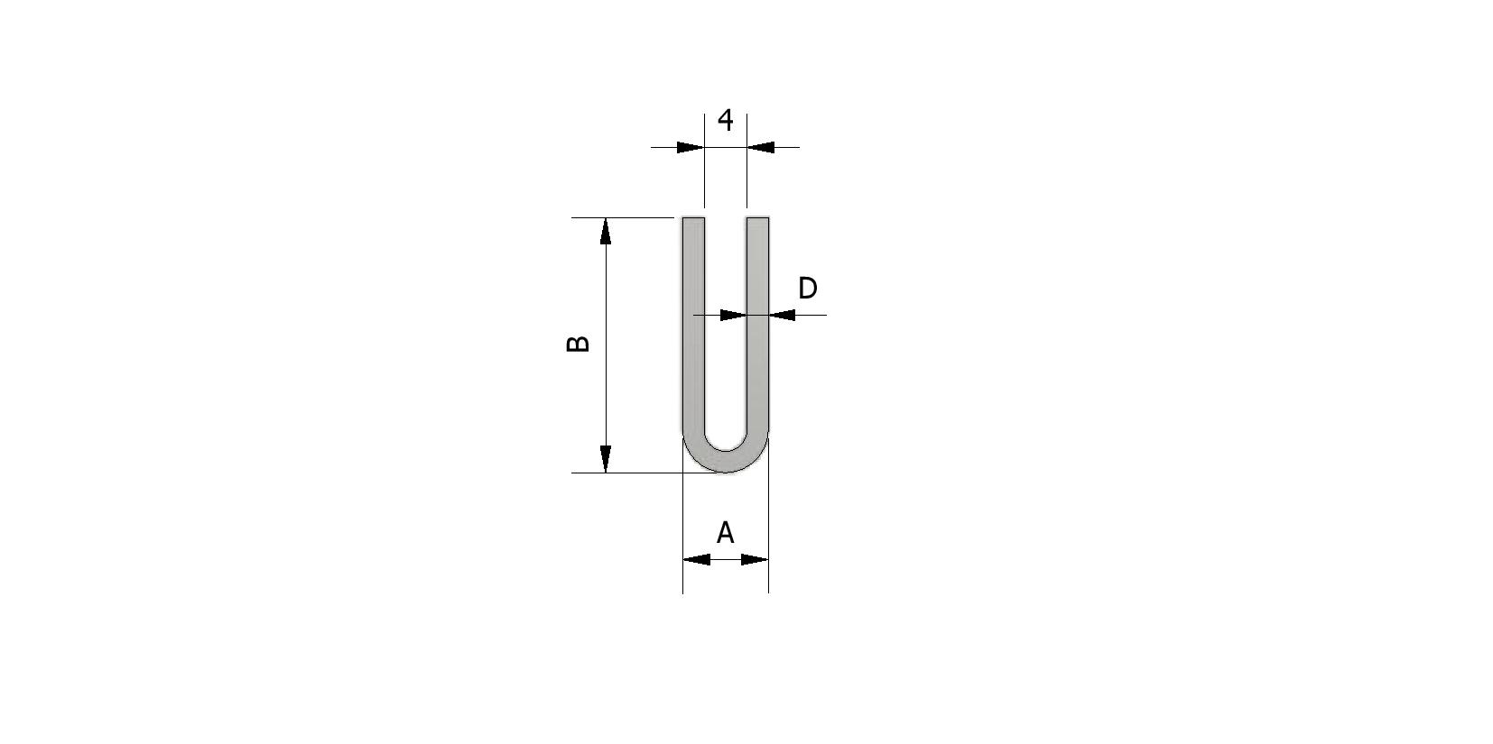 Dessin technique - Profil de bordage EPDM, 24x8x2 mm avec numéro de référence 220060