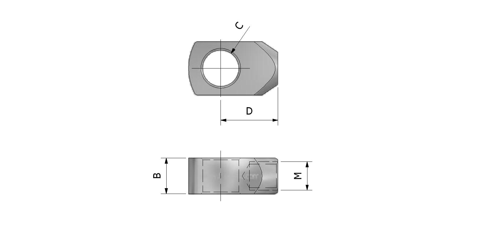 End fitting eye round M6, Ø6.1, D16, galvanised End fitting eye round M6, Ø6.1, D16, galvanised